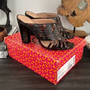 Tory Burch Patent Leather Tortoise Mule